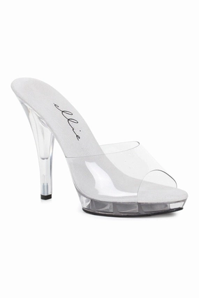 521-VANITY-Wide Width Fashion Slide | Clear Vinyl