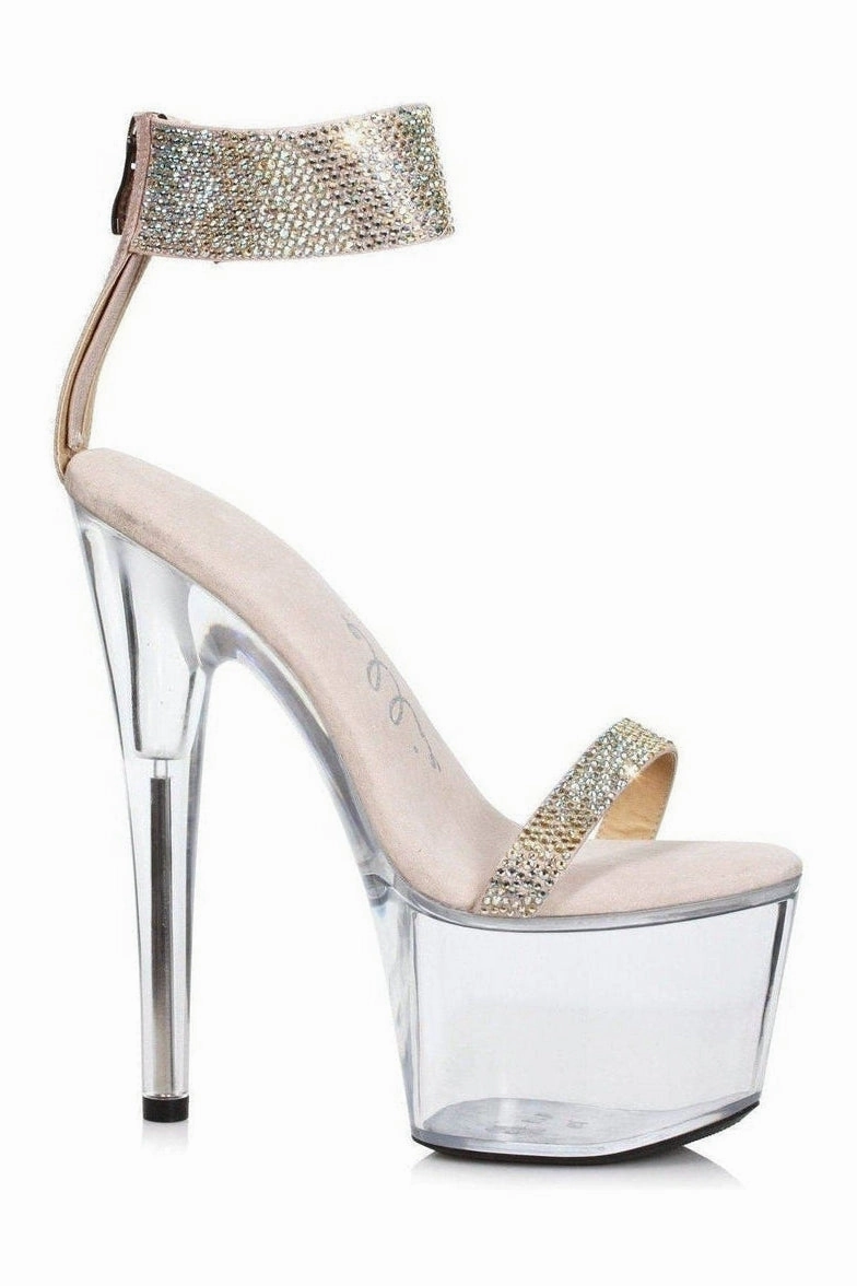 709-ANIKA Stripper Sandal | Gold Rhinestones