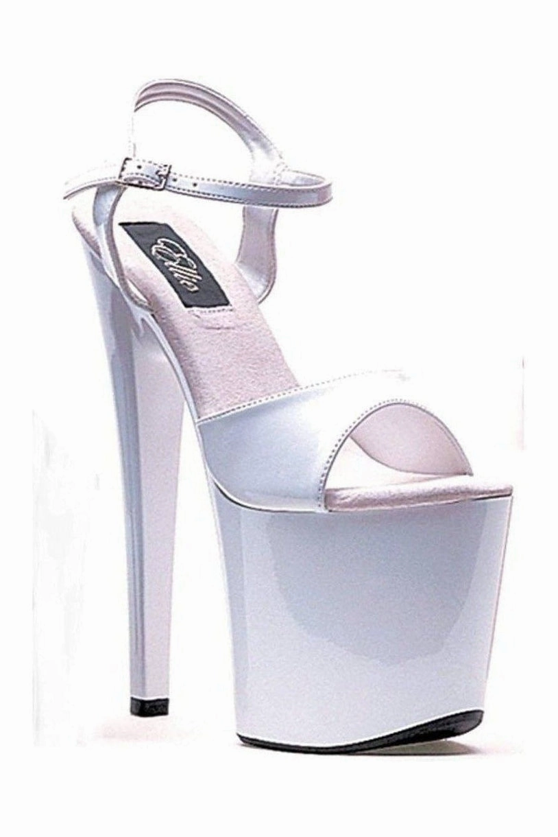 821-JULIET Platform Sandal  | White Patent