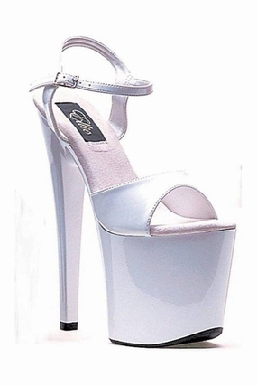 821-JULIET Platform Sandal  | White Patent