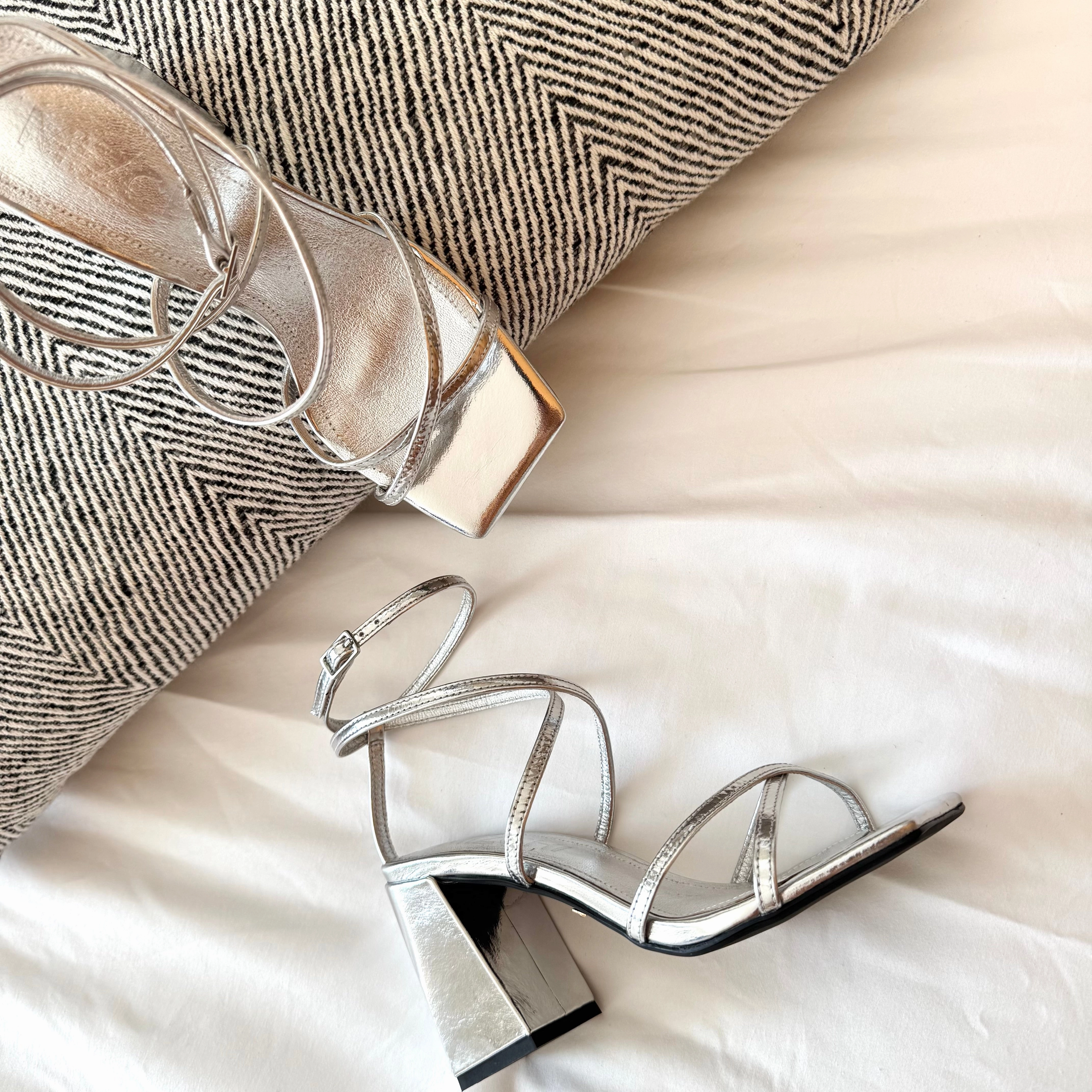 *ADAGIO - silver patent strappy sandal