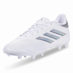 adidas Copa Pure 2 League Firm Ground Soccer Cleats (White/Metallic Silver)