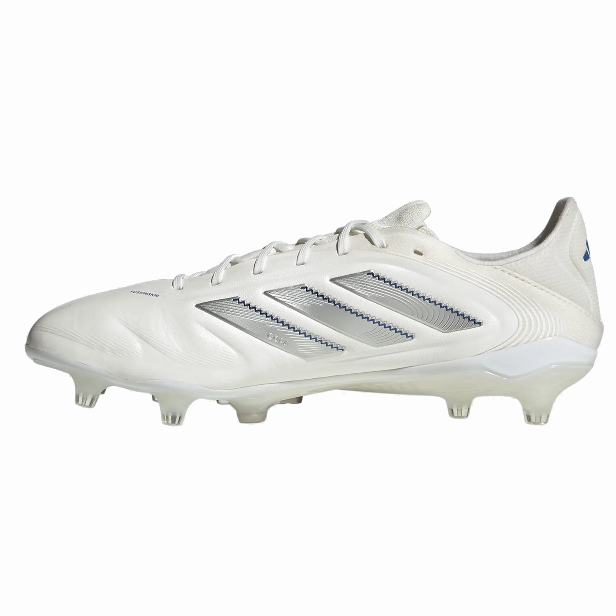 adidas Copa Pure III Elite FG Soccer Cleats (White/Silver Metallic/Bright Royal)