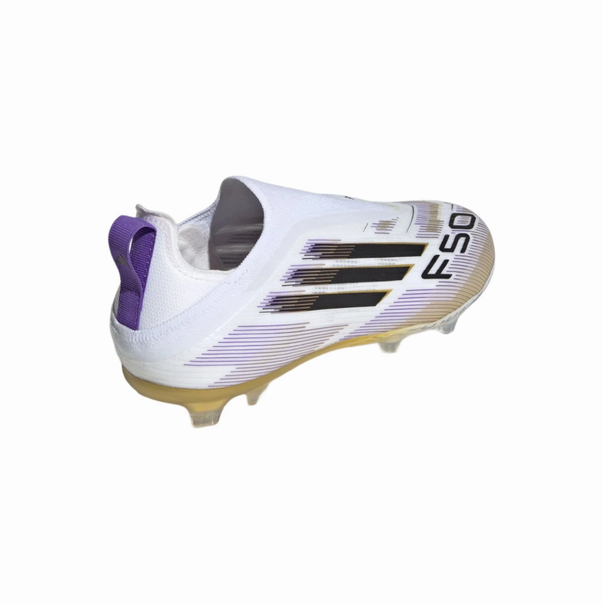 adidas F50 Elite Laceless FG Junior Soccer Cleats (White/Black/Gold)