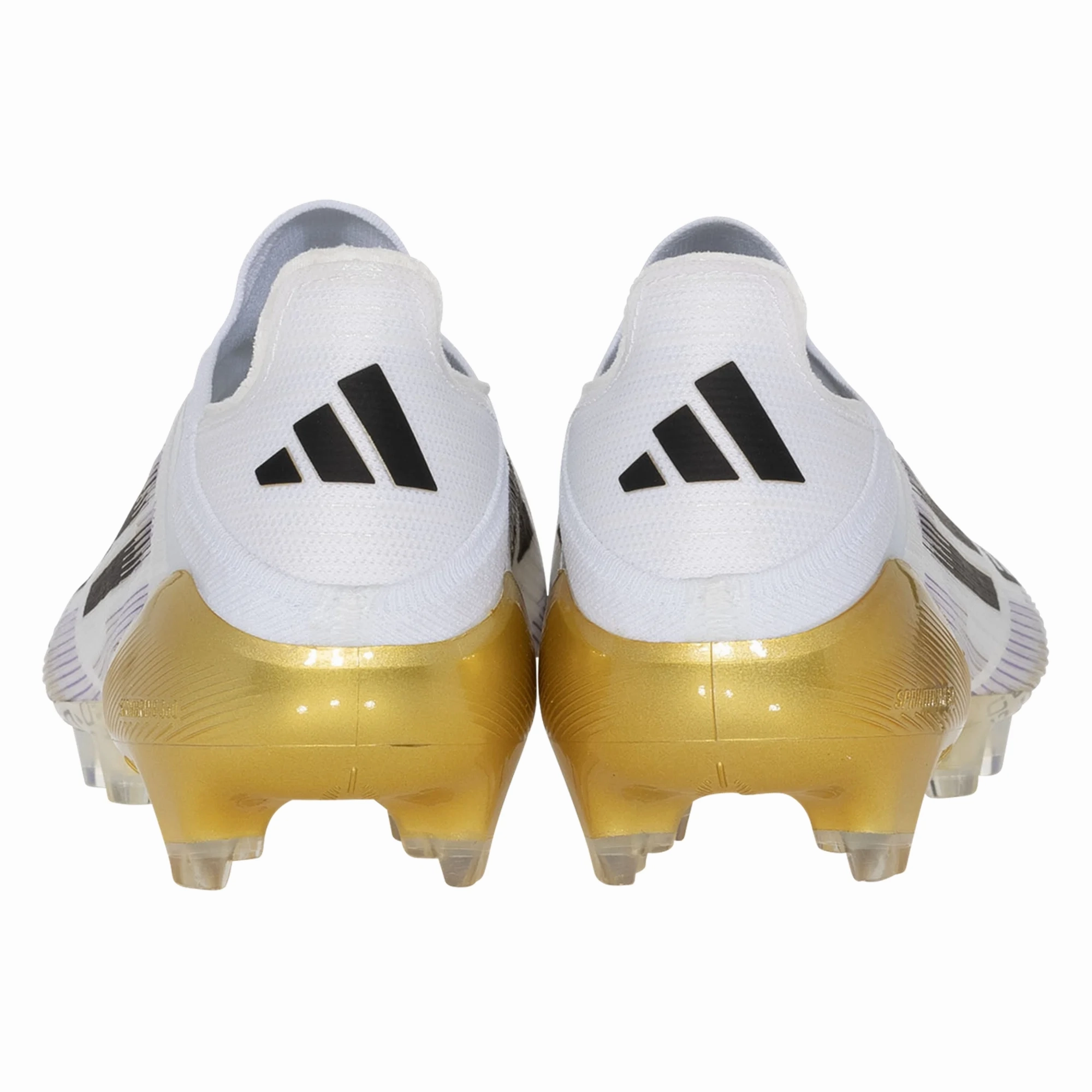 adidas F50 Elite Laceless Firm Ground Soccer Cleats (White/Black/Metallic Gold)