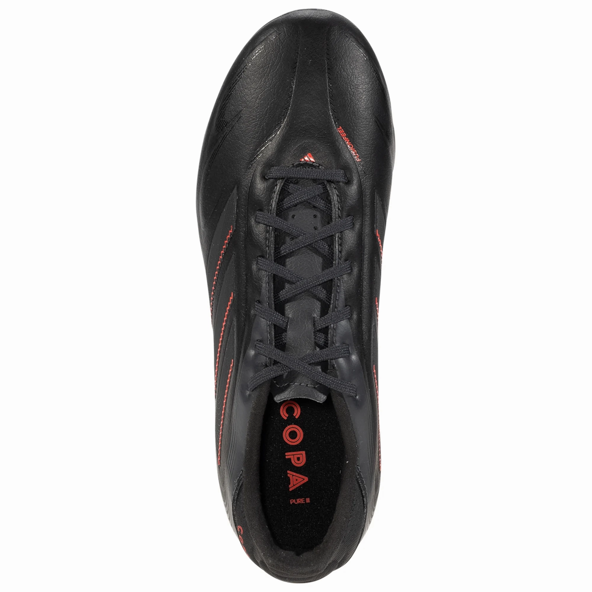 adidas Jr. Copa Pure III League FG/MG Soccer Cleats (Black/Carbon/Lucid Red)