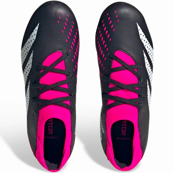 adidas Jr. Predator Accuracy.3 Firm Ground Soccer Cleats (Core Black/Team Shock Pink)