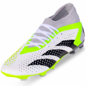 adidas Predator Accuracy.2 Firm Ground Soccer Cleats (White/Core Black/Lucid Lemon)