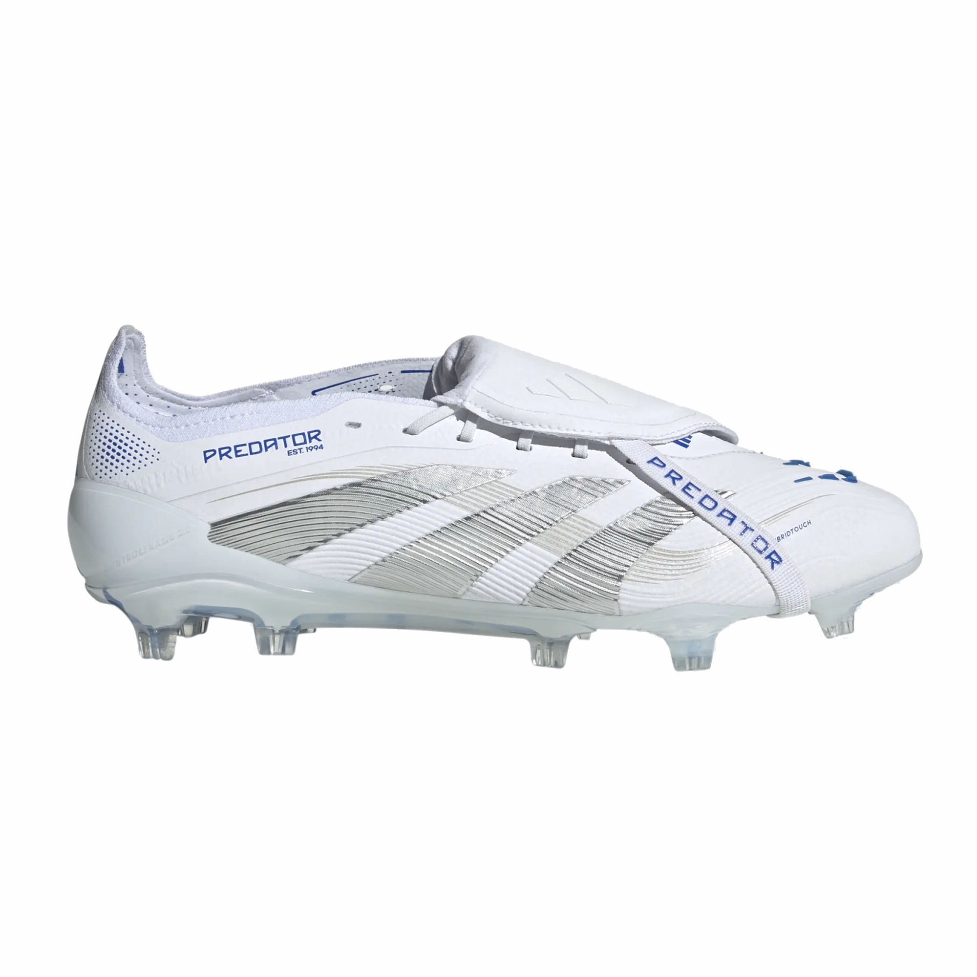 adidas Predator Elite FT FG Soccer Cleats (White/Silver Metallic/Bright Royal)