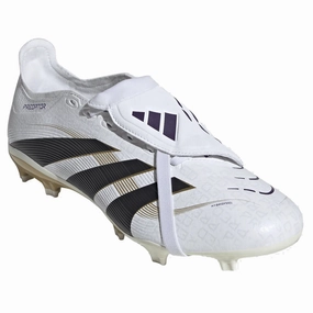 adidas Predator League FT Fold Tongue FG/MG Soccer Cleats (White/Black/Gold Metallic)