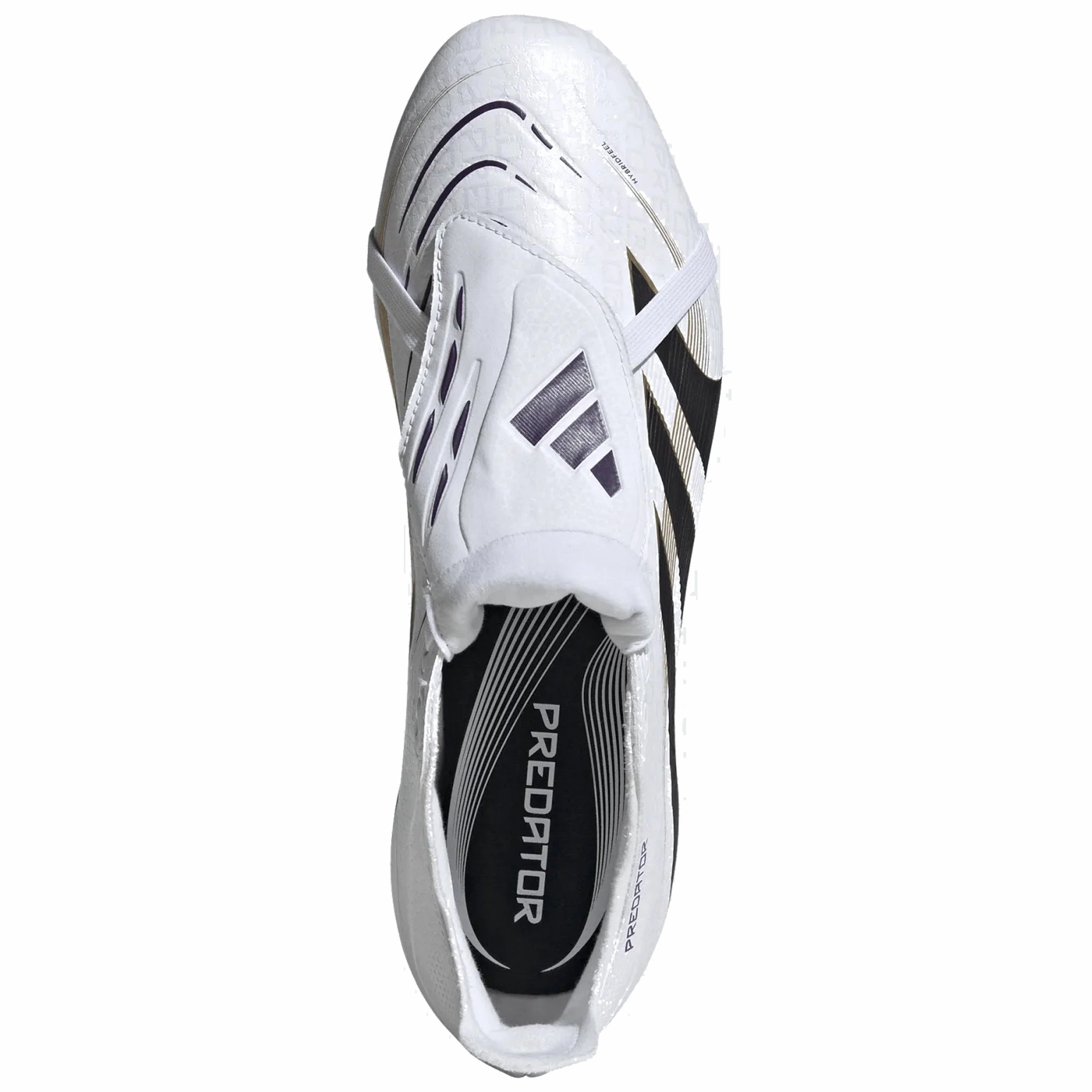 adidas Predator League FT Fold Tongue FG/MG Soccer Cleats (White/Black/Gold Metallic)