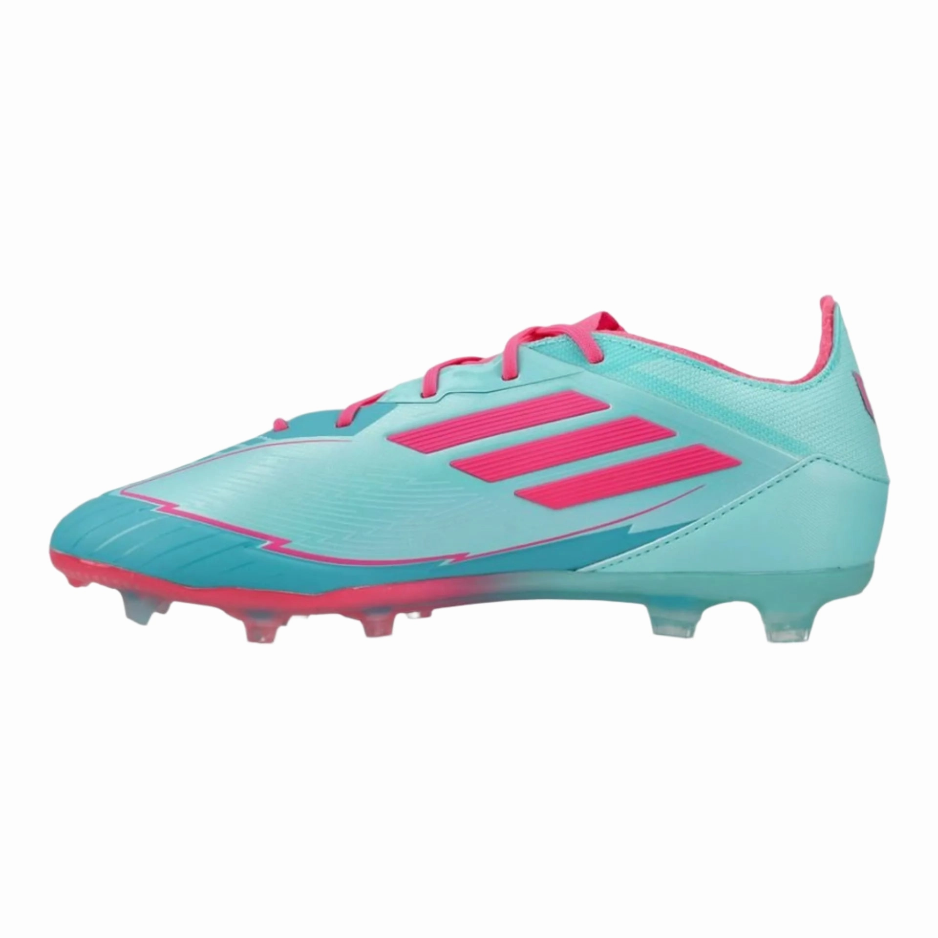 adidas Youth Jr. F50 Messi Elite Firm Ground Junior Soccer Cleats (Aqua/Lucid Pink)