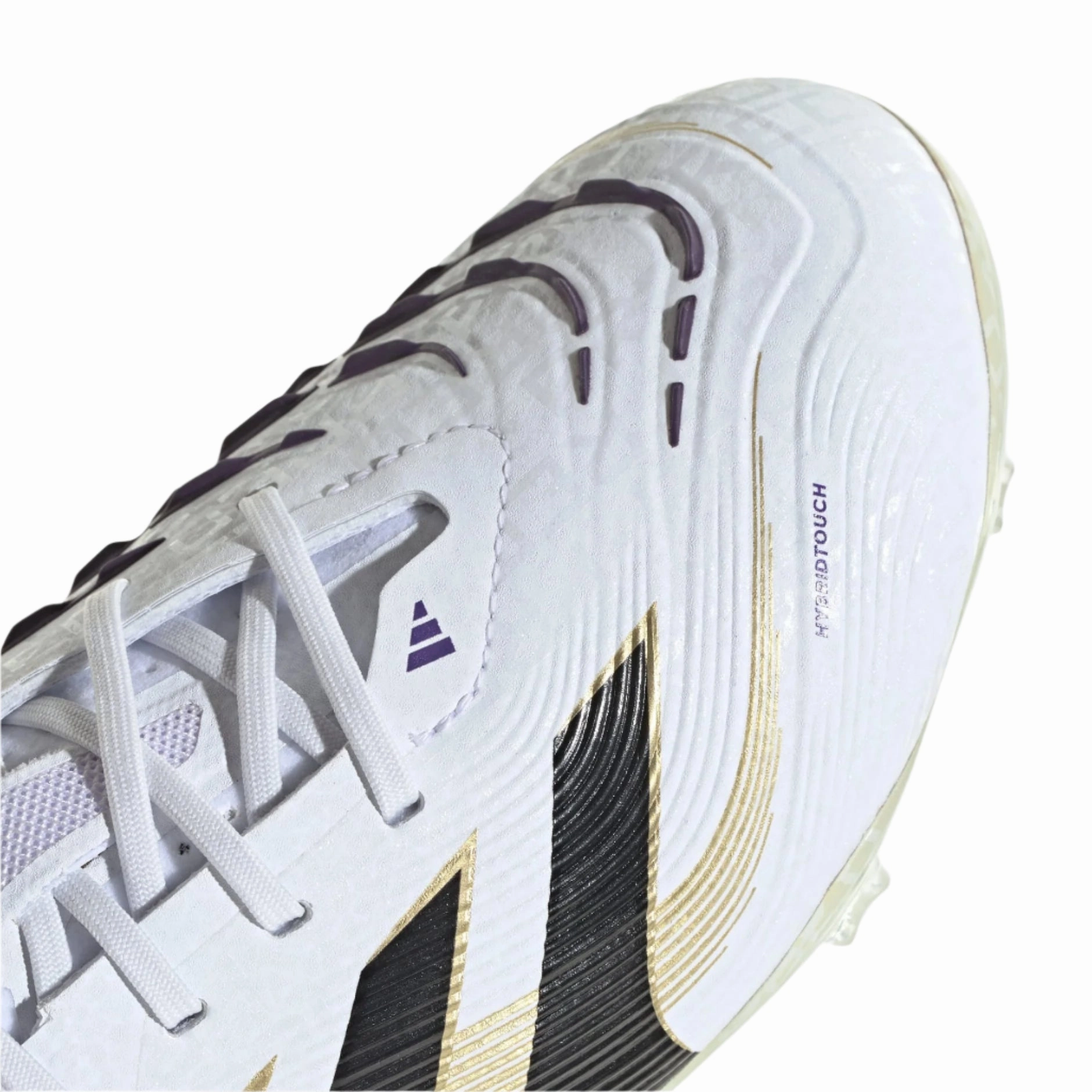 adidas Youth Jr. Predator Elite Junior Firm Ground Cleats (White/Black/Gold Metallic)