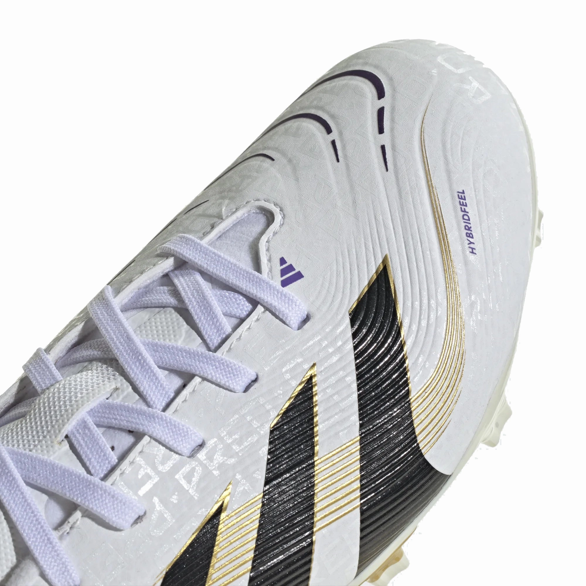 adidas Youth Jr. Predator League FG/MG Junior Soccer Cleats (White/Black/Gold Metallic)