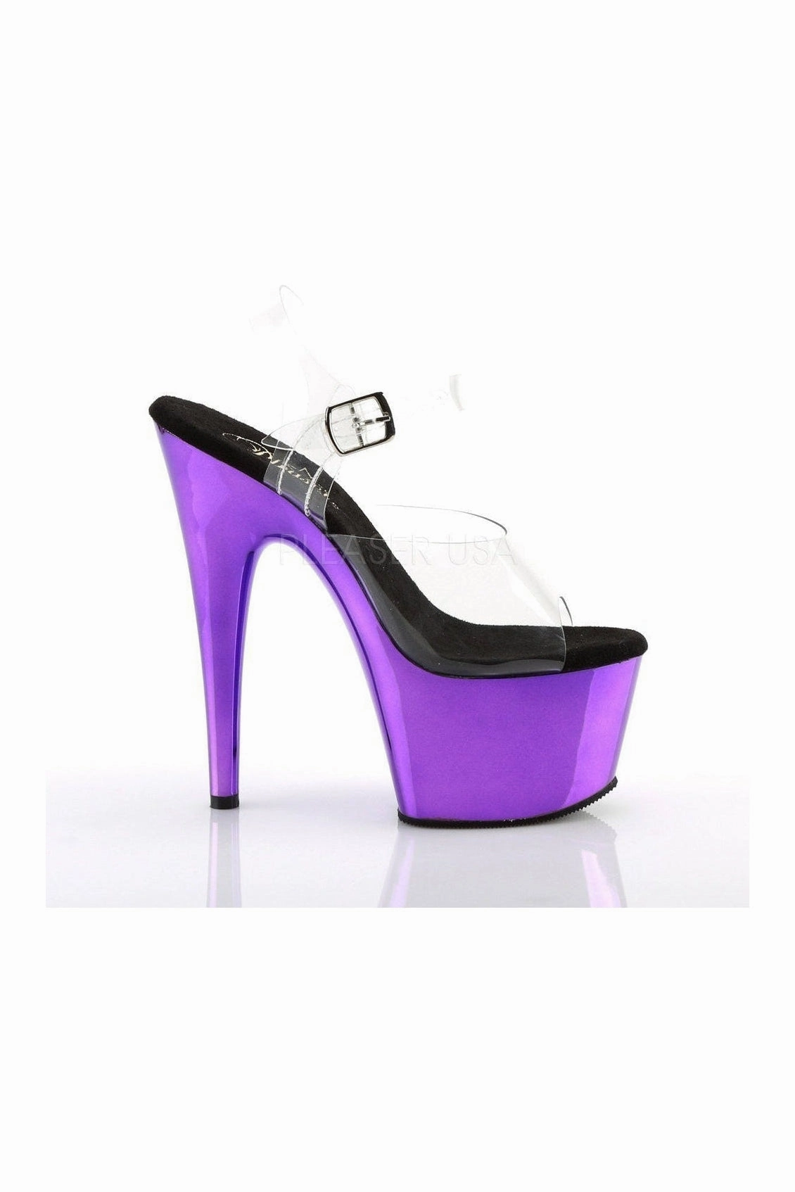 ADORE-708 Platform Sandal  | Clear Vinyl