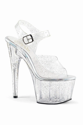 ADORE-708MMG Platform Sandal  | Clear Vinyl