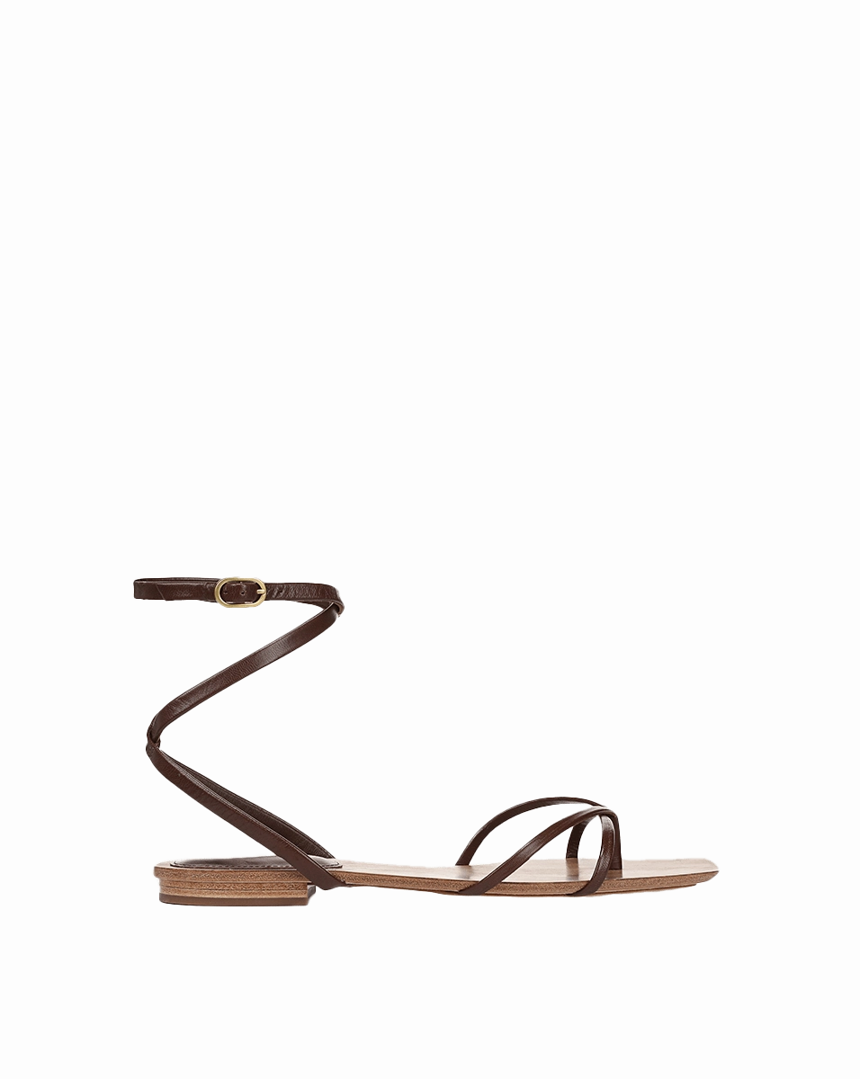 Allegra Leather Ankle-Wrap Sandal