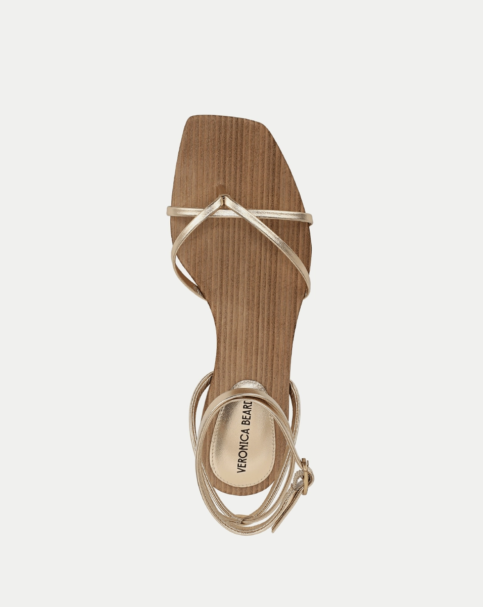 Allegra Metallic Ankle-Wrap Sandal