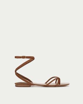 Allegra Suede Ankle-Wrap Sandal