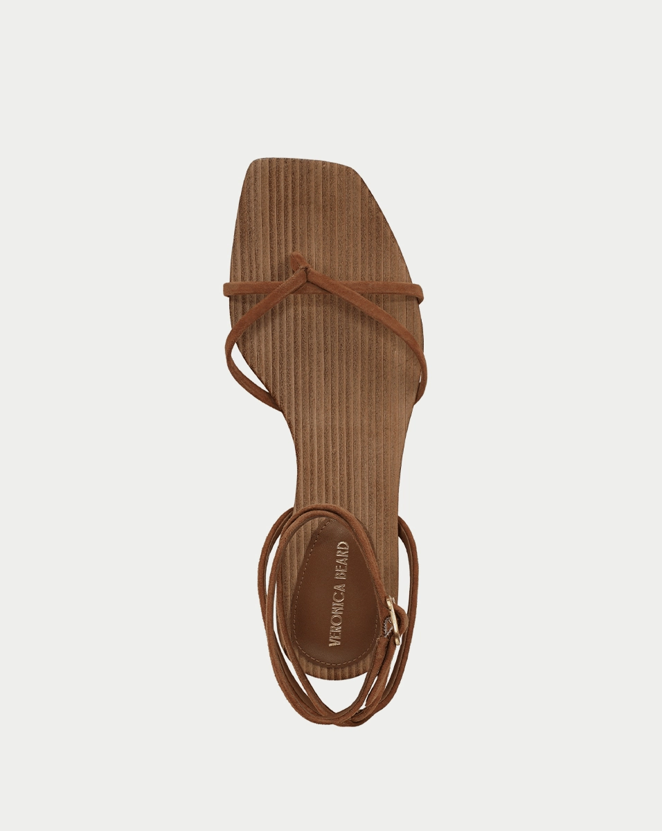 Allegra Suede Ankle-Wrap Sandal