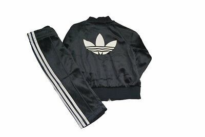 Babys Adidas Velour Track Suit Set - BQ4438 - Black White