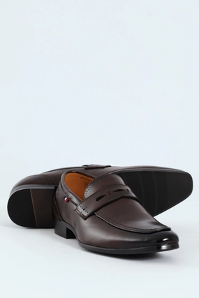 Banded Slip On Smart Shoe - Brown