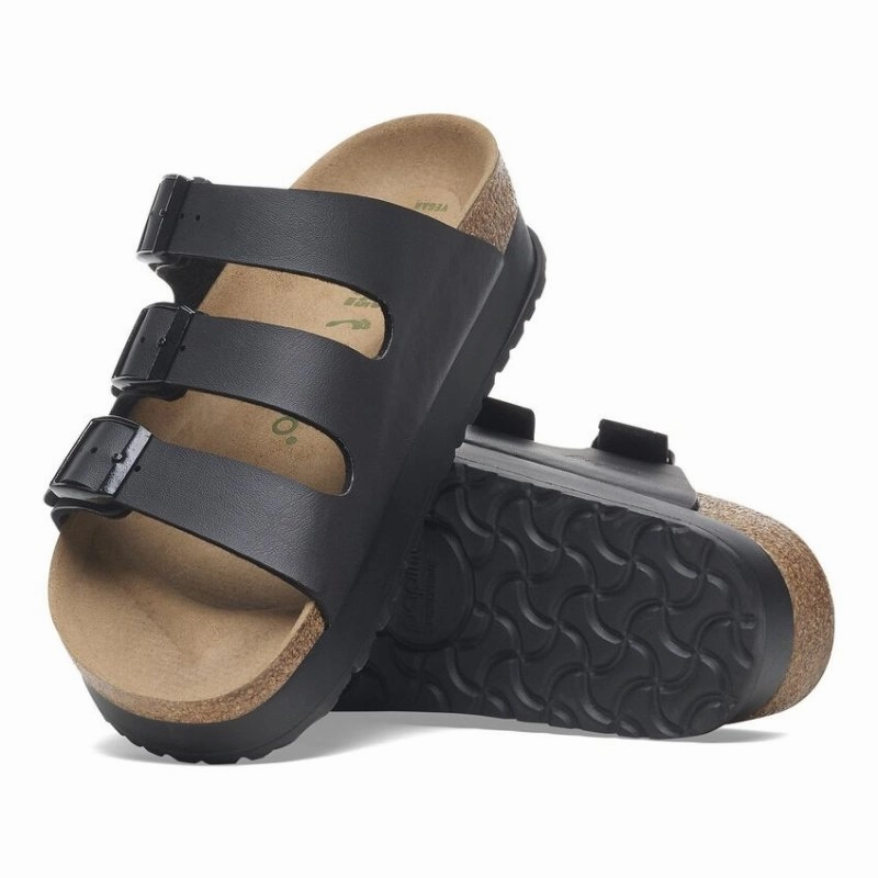 Birkenstock Florida Vegan Platform - Black Birko-Flor