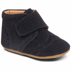 Bisgaard Indoor Shoes Velcro Petit Navy Glimmer