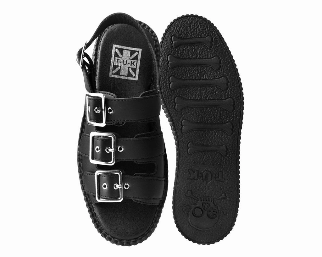 Black 3-Buckle Mondo Sandal