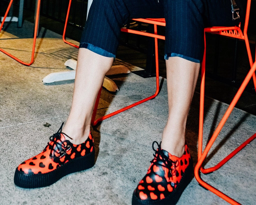 Black & Red Hearts Viva Mondo Creeper