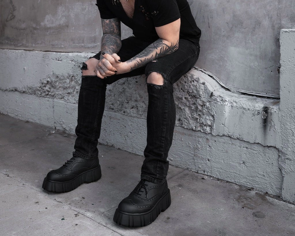 Black TUKskin Anarchic Airship Brogue