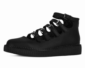 Black TUKskin Multi-Strap Pointed Mary Jane Creeper