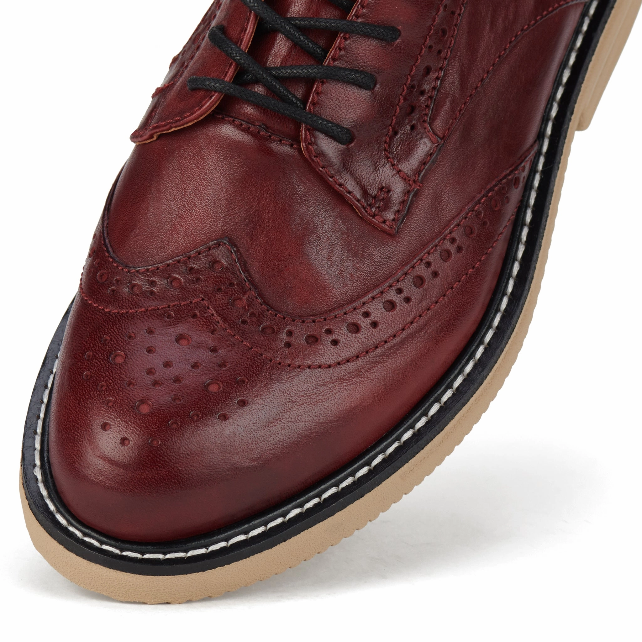 Brogue Rise Vintage Dark Red/Latte