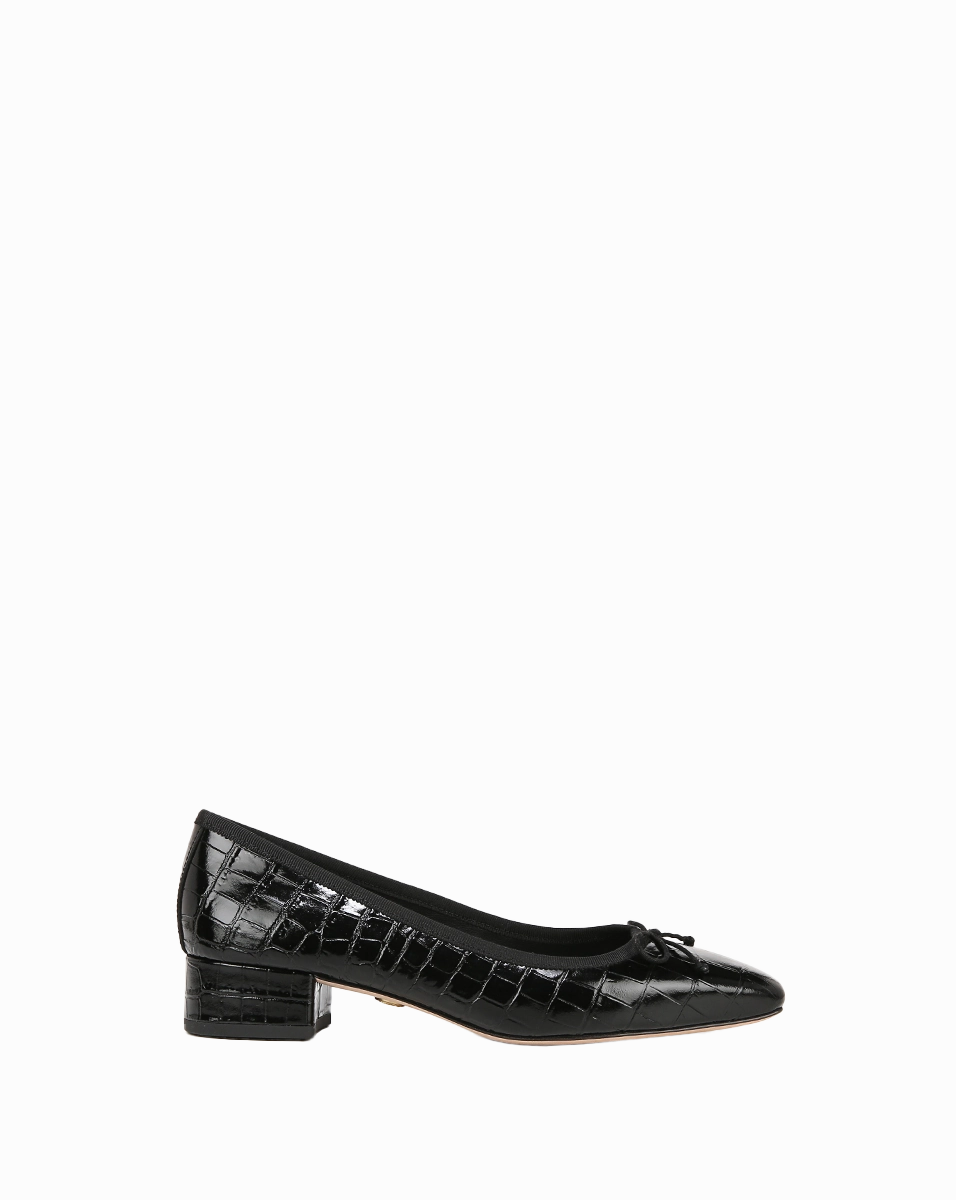 Cecile Croc-Embossed Ballet Pump
