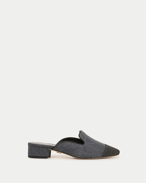 Cecile Denim Cap-Toe Mule