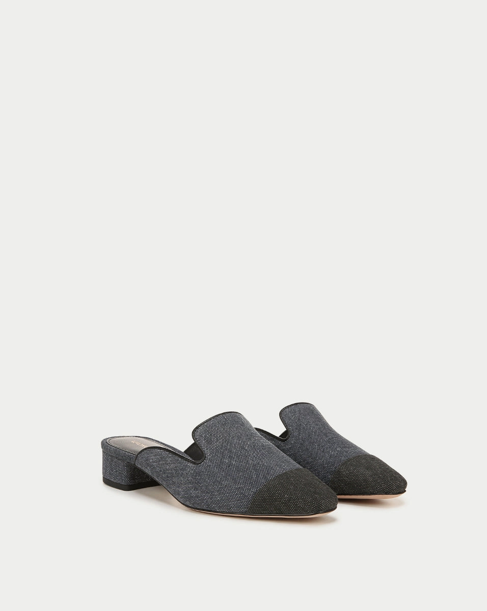 Cecile Denim Cap-Toe Mule