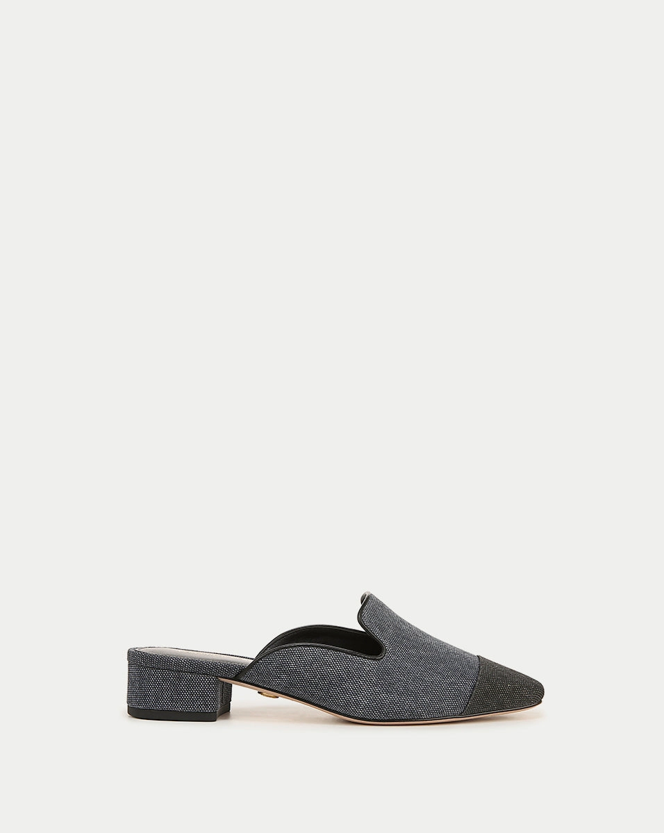 Cecile Denim Cap-Toe Mule