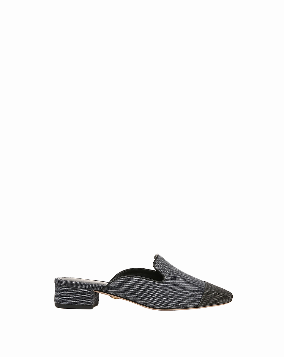 Cecile Denim Cap-Toe Mule