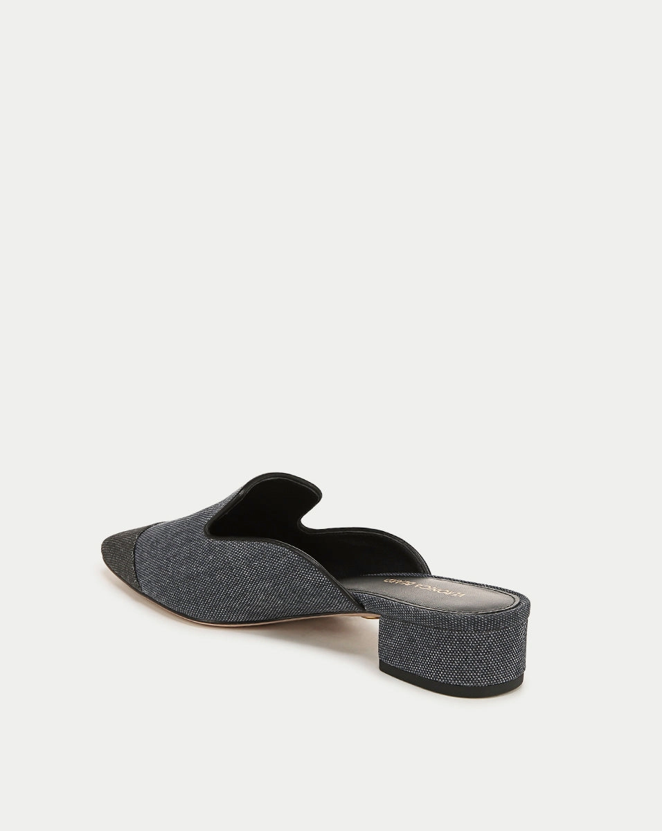 Cecile Denim Cap-Toe Mule