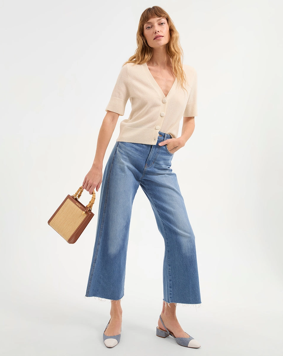 Cecile Denim Cap-Toe Slingback