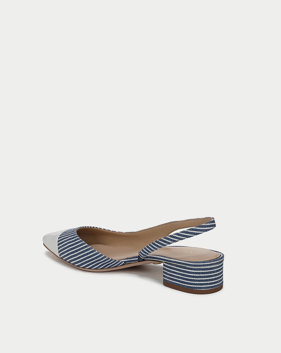 Cecile Denim Cap-Toe Slingback