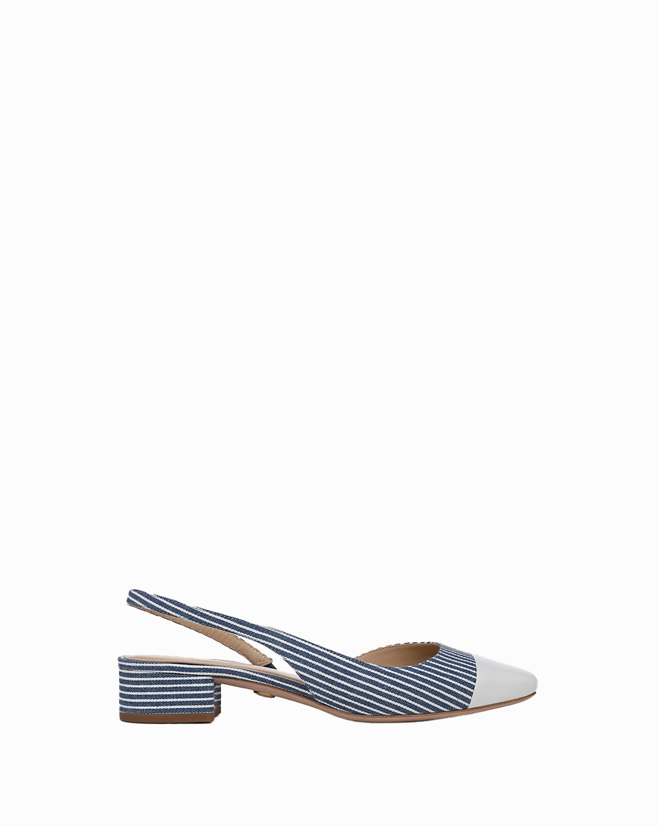 Cecile Denim Cap-Toe Slingback
