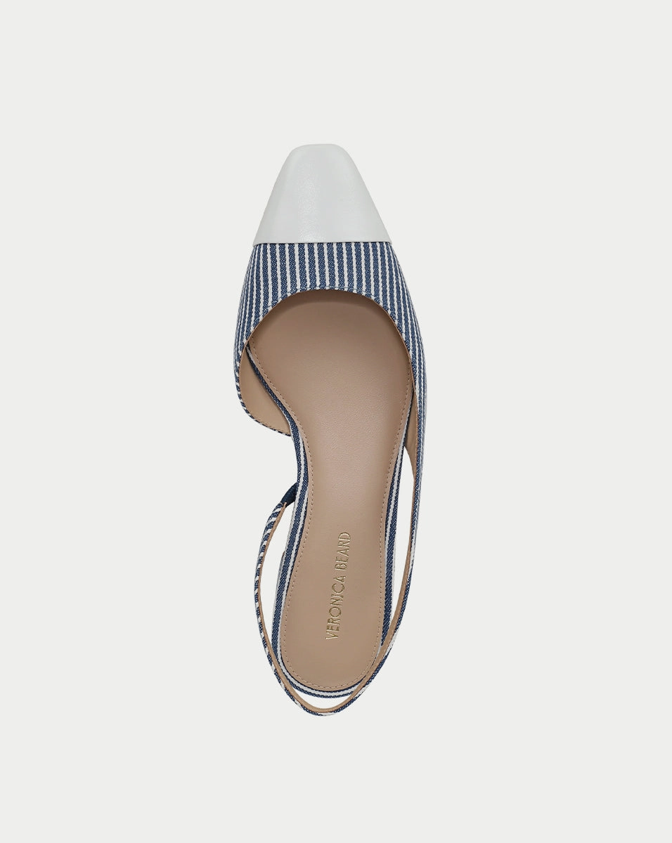 Cecile Denim Cap-Toe Slingback