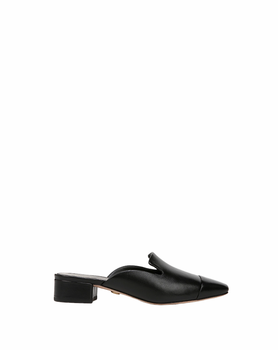 Cecile Leather Cap-Toe Mule