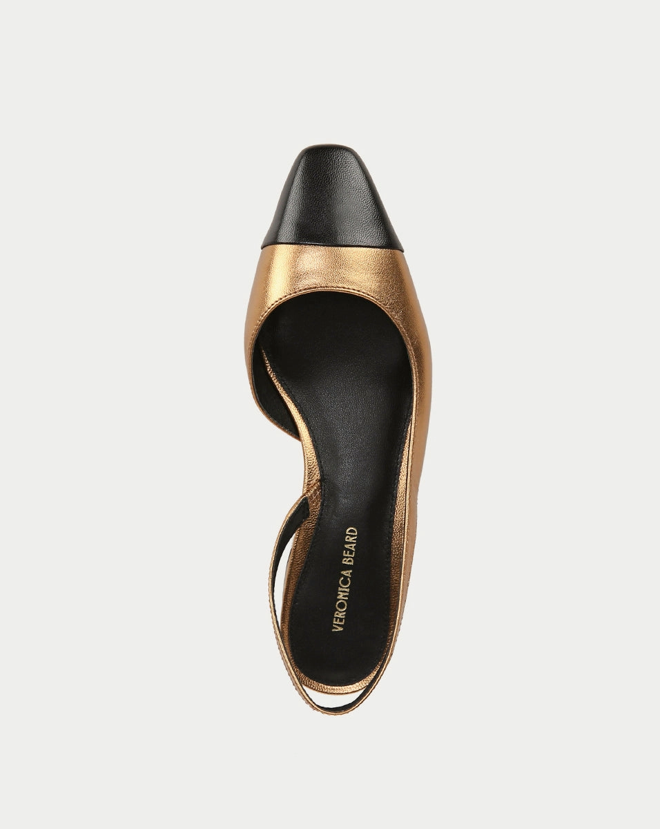 Cecile Leather Cap-Toe Slingback