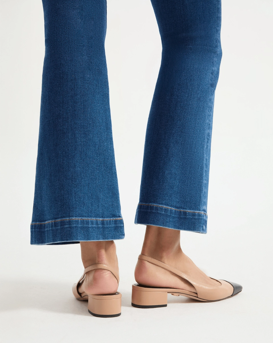 Cecile Leather Cap-Toe Slingback