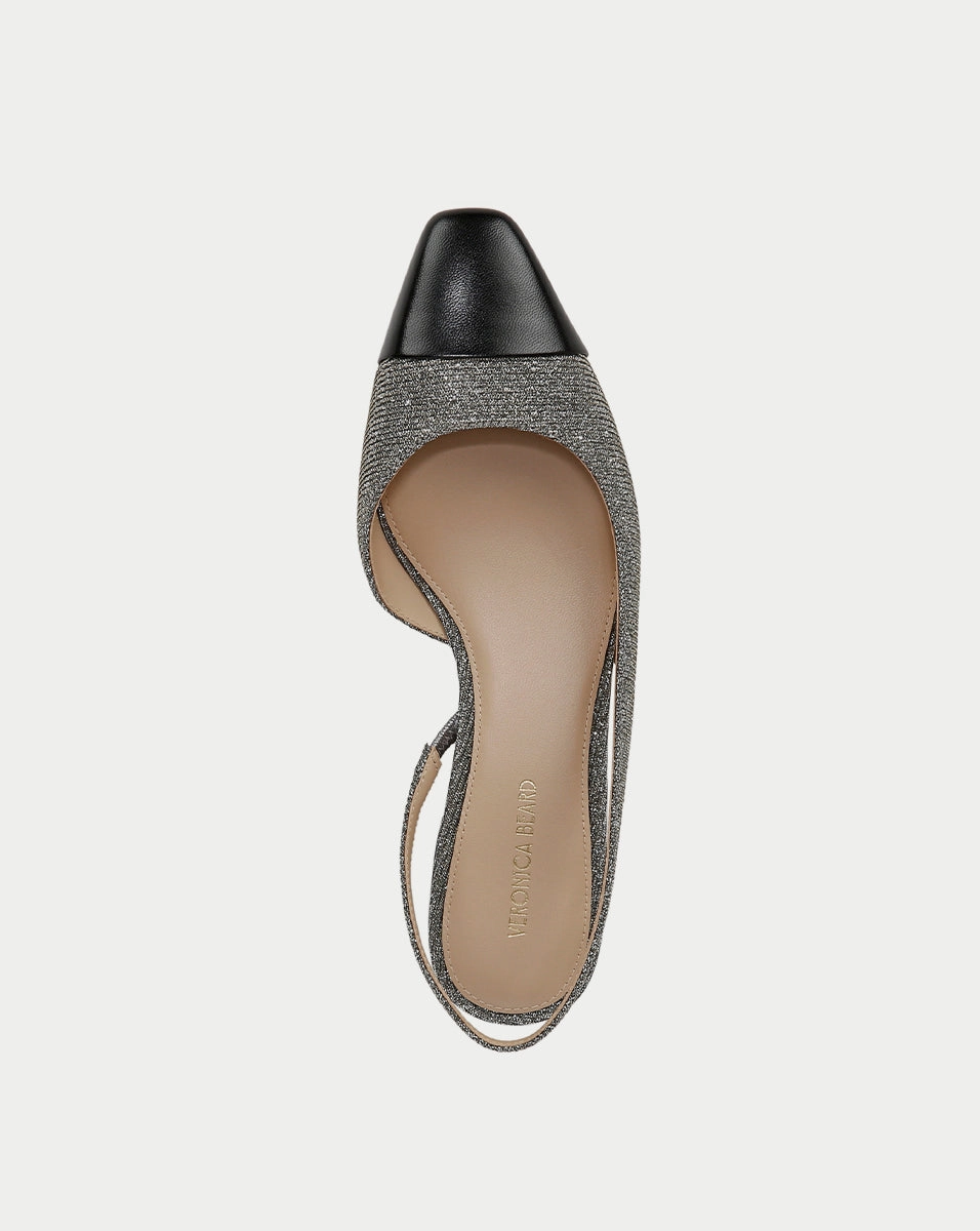 Cecile Lurex Cap-Toe Slingback
