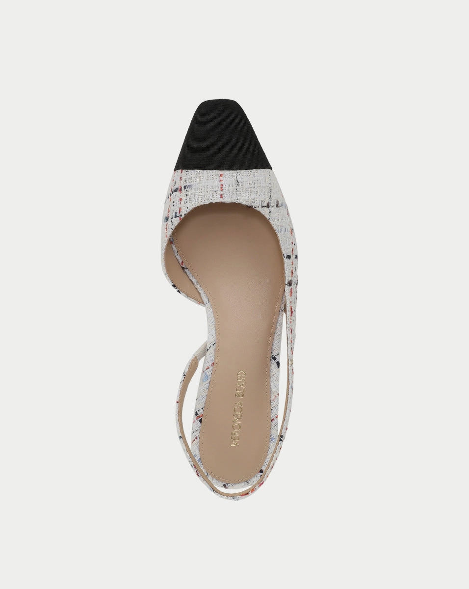 Cecile Tweed Cap-Toe Slingback