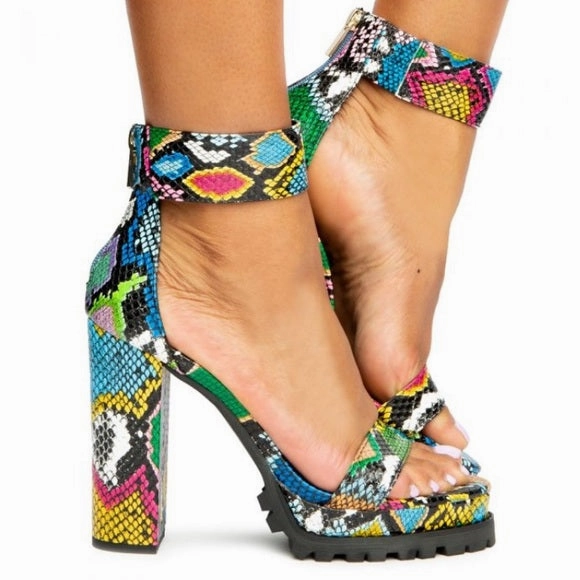 Claire Multi Snake Lug Heels
