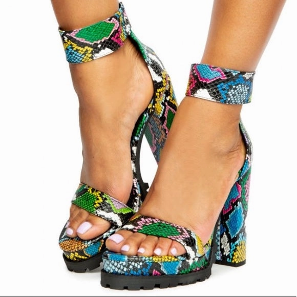 Claire Multi Snake Lug Heels